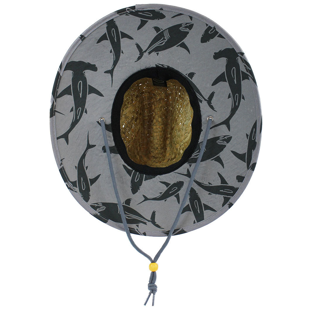 Sharks Fabric Pattern Print Straw Children's Sunhat, Boy Girl