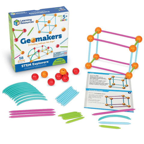 Learning Resources Stem Explorers Geomakers 58 Pcs Kids 5 Toy 3D Building LER 9293