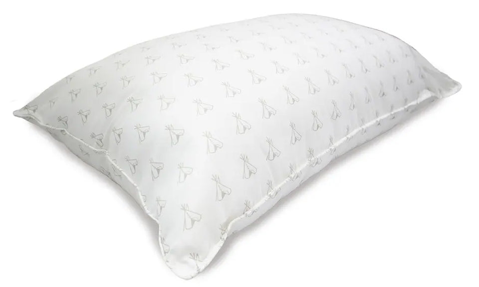 Pendleton 'Tee Pee' Print-White Pillow Set of Cotton Sateen Fabric with Hypoallergenic Polyester Filling, Great for Back Sleepers (2-pack)