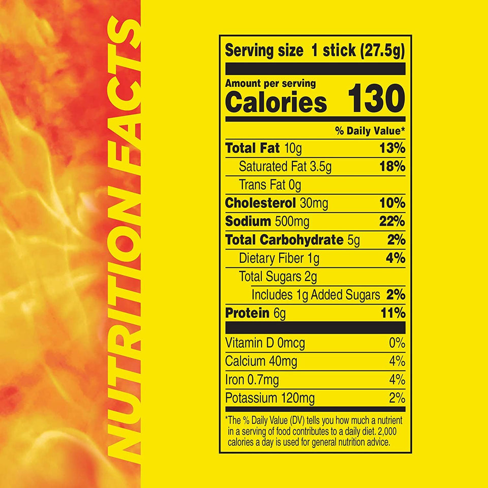 Slim Jim Giant Smoked Meat Sticks, Nacho Flavor, 6g Protein Per Stick, 0.97 oz. 2 Boxes (24 Count Each)