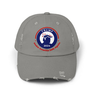Trump 2024, Make America Safe Again, Unisex Distressed Caps, Donald Trump, Republican Cap, Political Cap, USA Flag Cap, America Cap, Election