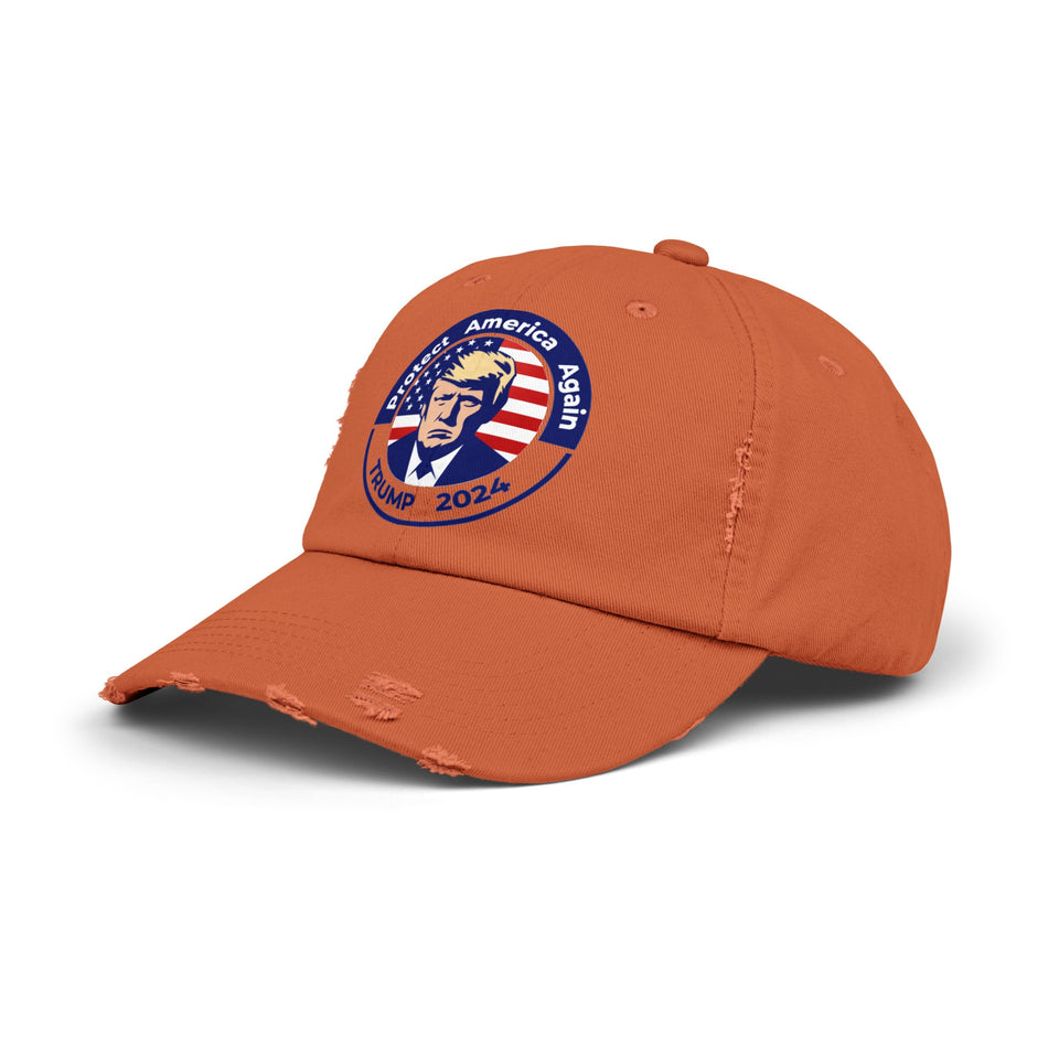 Trump 2024, Protect America Again, Unisex Distressed Caps, Donald Trump, Republican Cap, Political Cap, USA Flag Cap, America Cap, Election
