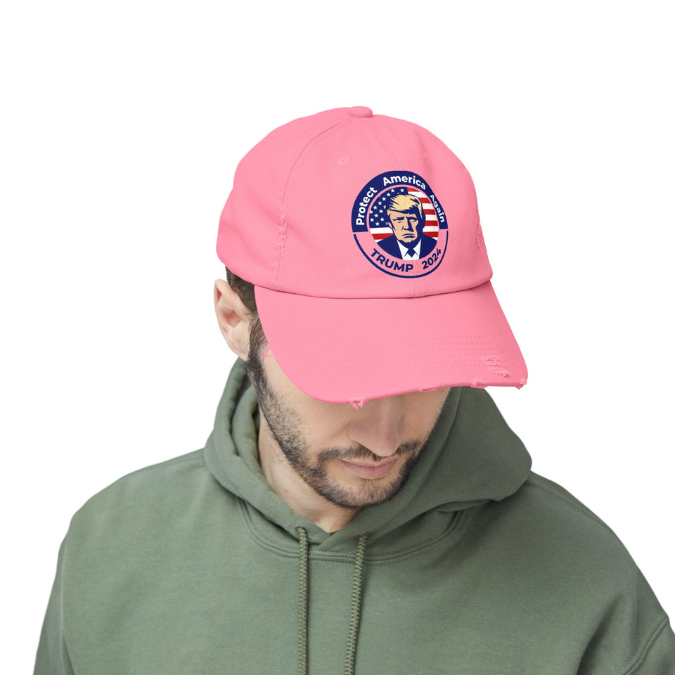 Trump 2024, Protect America Again, Unisex Distressed Caps, Donald Trump, Republican Cap, Political Cap, USA Flag Cap, America Cap, Election