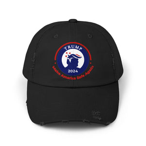 Trump 2024, Make America Safe Again, Unisex Distressed Caps, Donald Trump, Republican Cap, Political Cap, USA Flag Cap, America Cap, Election