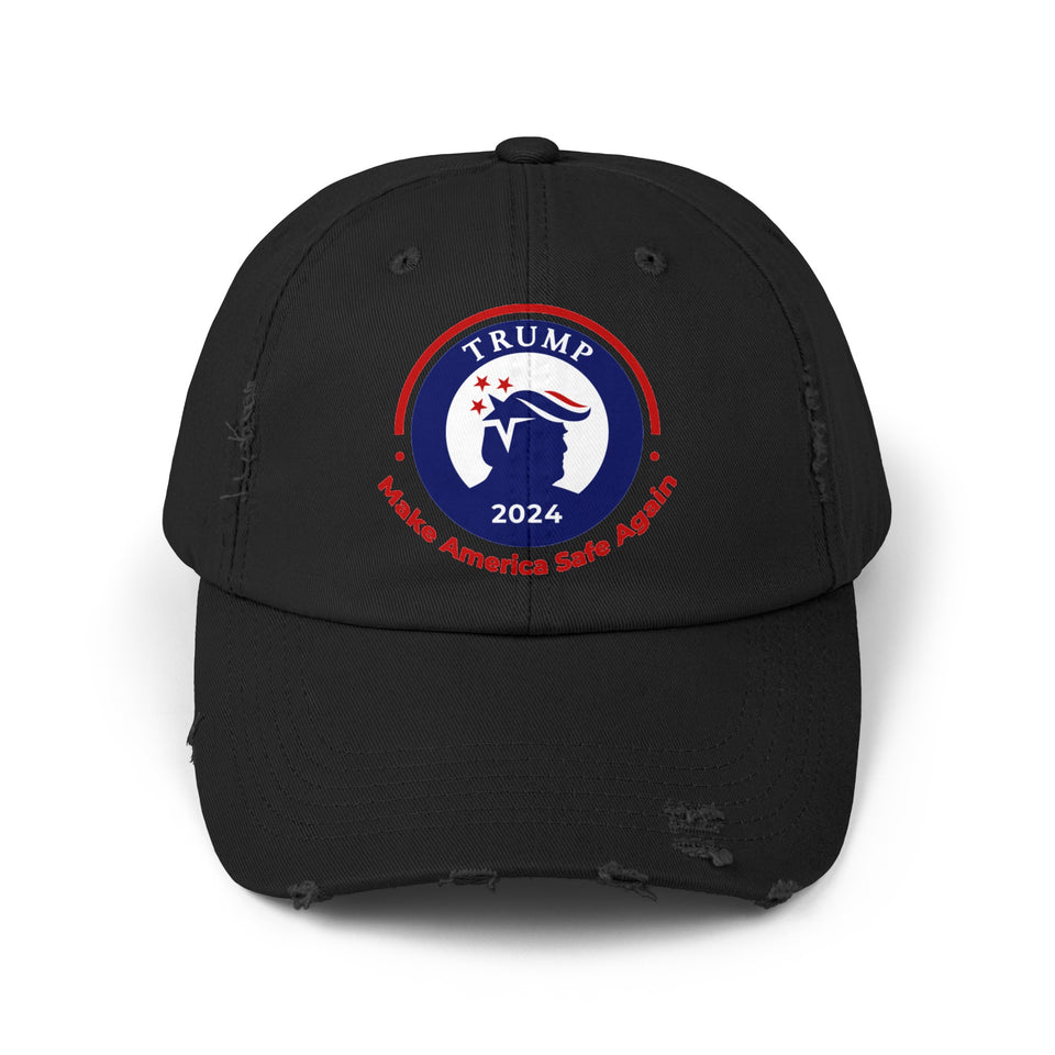 Trump 2024, Make America Safe Again, Unisex Distressed Caps, Donald Trump, Republican Cap, Political Cap, USA Flag Cap, America Cap, Election