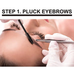 Eyebrow Extensions Kit with 2 Trays of Mink Eyebrows in Dark Brown, Eyebrow Extension Glue Clear & Extension Tweezers, Comes on Mixed Length Trays 5-8 mm KC Republic (Dark Brown 2-Pack, Black Tweezer)