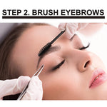 Eyebrow Extensions Kit with 2 Trays of Mink Eyebrows in Black, Eyebrow Extension Glue Clear & Extension Tweezers, Comes on Mixed Length Trays 5-8 mm Mix by KC Republic (Black 2-Pack, Black Tweezer)