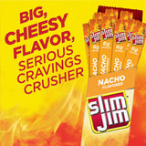 Slim Jim Giant Smoked Meat Sticks, Nacho Flavor, 6g Protein Per Stick, 0.97 oz. 2 Boxes (24 Count Each)