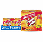 Slim Jim Original Smoked Snack Sized Sticks, 0.28 oz 46 Count Box (Pack of 2)
