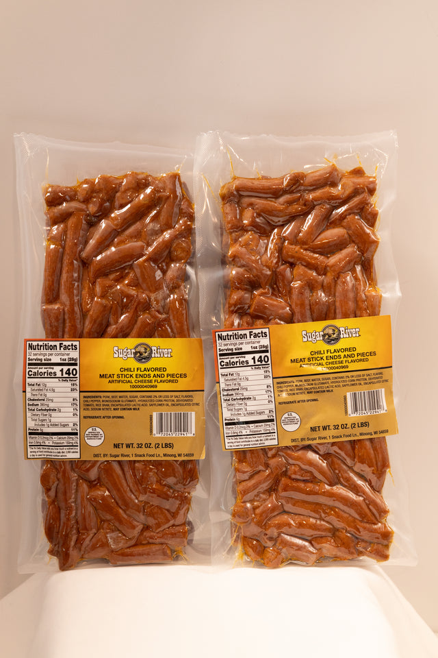 Sugar River Chili Beef Stick Ends & Pieces BULK 4 Pounds 2X 2 LBS