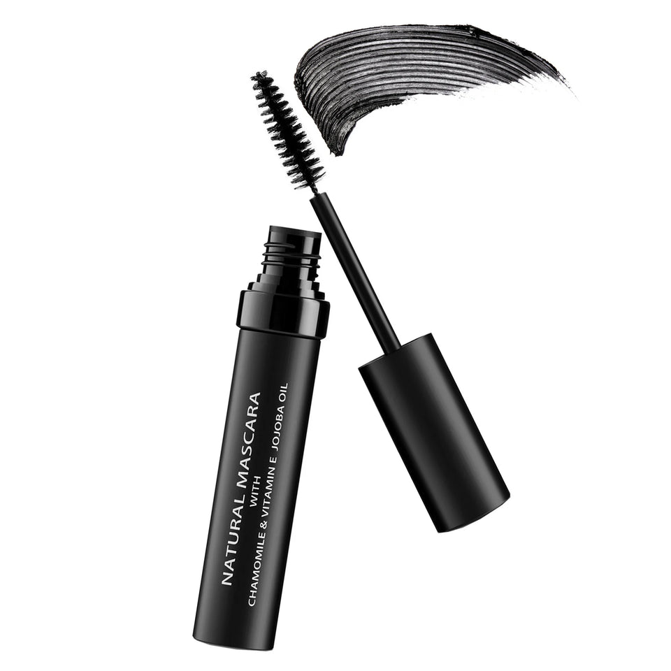 Natural Organic Mascara | 100% Natural Enriched With Chamomile, Vitamin E, Jojoba Oil | Vegan & Gluten Free, Nourishes and Conditions | Cruelty Free Hypoallergenic Safe For Sensitive Eyes