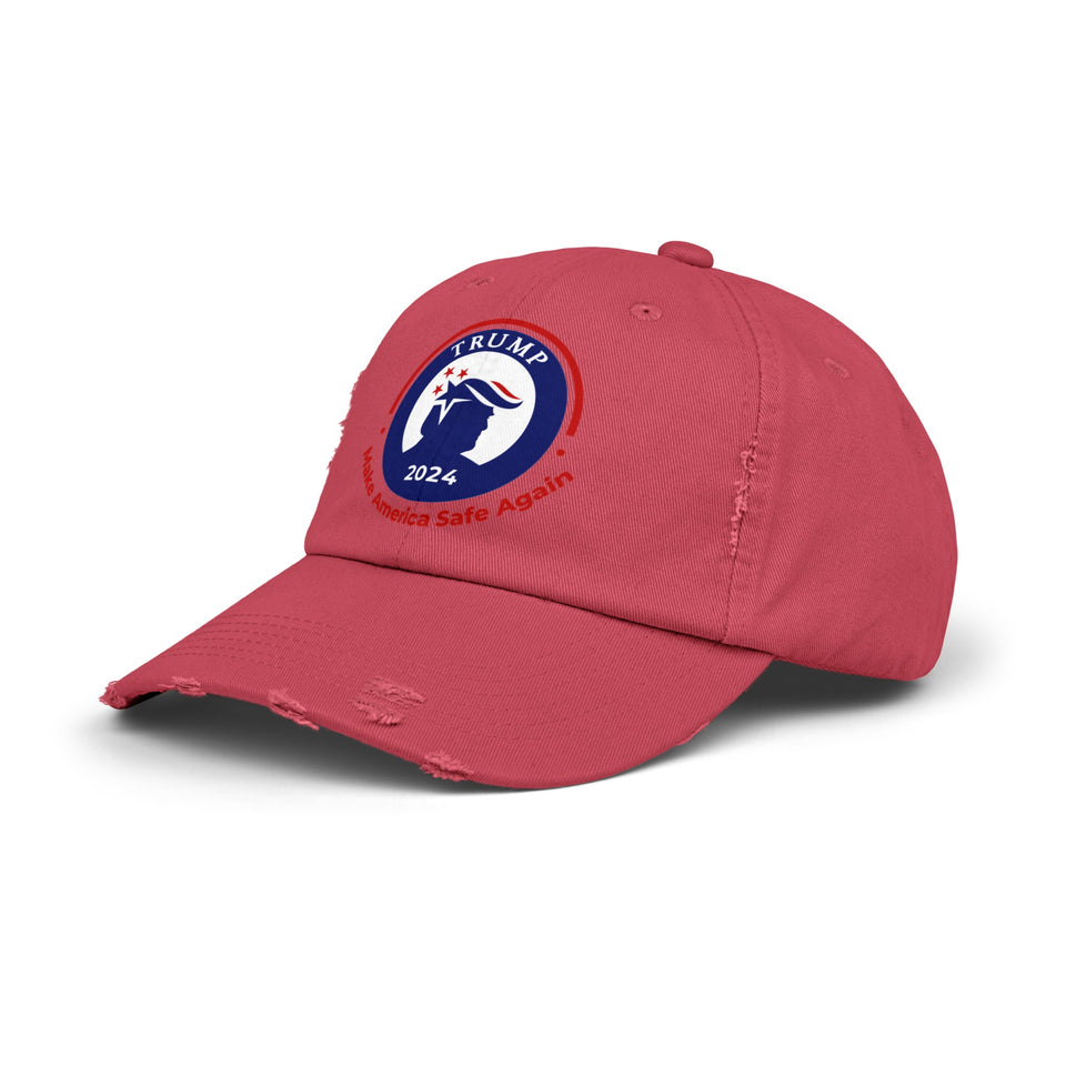 Trump 2024, Make America Safe Again, Unisex Distressed Caps, Donald Trump, Republican Cap, Political Cap, USA Flag Cap, America Cap, Election