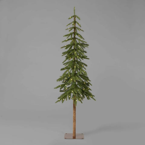 5' Pre-Lit LED Downswept Alpine Balsam Artificial Christmas Tree Warm White Dew Drop Lights