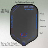 Pickleball Paddles, USAPA Approved Carbon Fiber T700 Frosted, High Spin CFS Textured, Blue Plain Design, Lightweight Graphite Pickle Ball Rackets for Men and Women