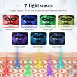 7 Color Red Light Therapy Mask, LED Face Mask Light Therapy, Red Light Therapy for Face, Silicone Face Mask Skin Care at Home with Eye Protection Cushion for Anti Aging Wrinkles
