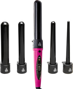 Marquee Beauty Professional Salon 8 Piece Flat And Curling Iron Set, 5 Interchangeable Ceramic Tourmaline Barrels, Heat Protectant Glove