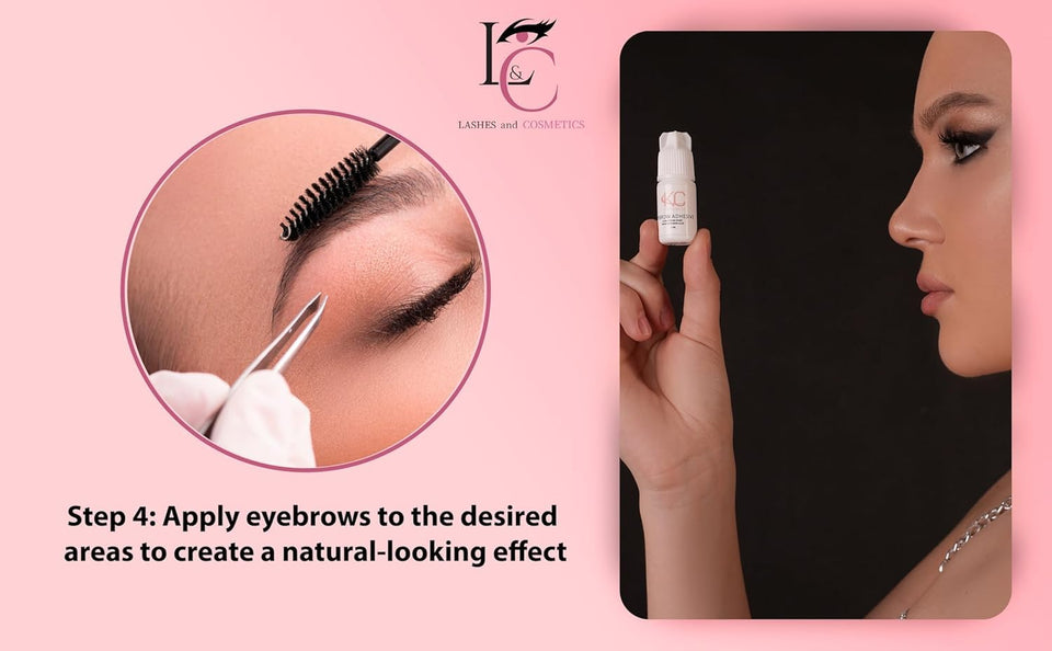 Eyebrow Extensions Kit with 4 Trays of Mink Eyebrows in 2 Dark Brown, 2 Brown, Comes on Mixed Length Trays 5-8 Mm Mix, Eyebrow Extension Glue & Extension Tweezers