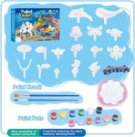 KC Republic 37 Pcs Water Washable Painting & Building Toy Set + 58 pcs Learning STEM Explorers Geomakers for Toddlers and Kids Age 3+ Boys and Girls Stacking Reef Garden Building STEM Toy
