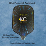 Pickleball Paddle – T700 Smooth Carbon Fiber Paddle with Cover, Thermoforming 4-Layer Racket, USAPA Approved Lightweight & 16MM Polymer Honeycomb Core