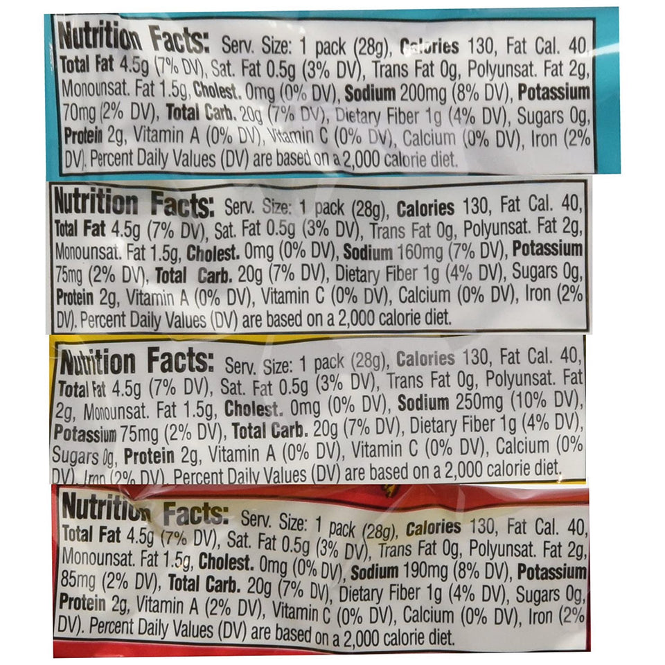 Corn Nuts Original, Ranch, BBQ, Chile Picante con Limon Crunchy Corn Kernels Variety Pack (12 Cases of 12 Bags)