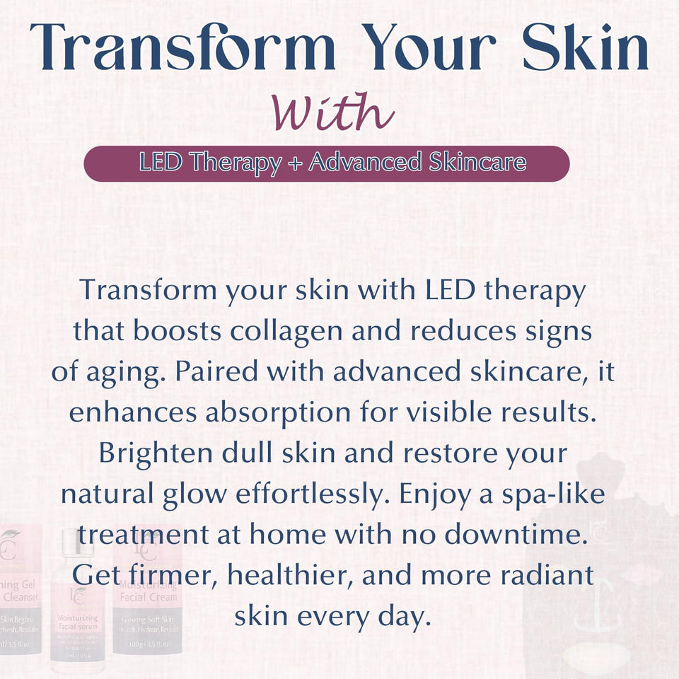 LED Mask Therapy Essentials Set Facial Cleanser Gel, Serum & Cream Set Hydrating, Firming & Pore-Minimizing Skincare Trio Moisturizing, Anti-Aging, Suitable for All Skin Types