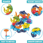 KC Republic 37 Pcs Water Washable Painting & Building Toy Set + 58 pcs Learning STEM Explorers Geomakers for Toddlers and Kids Age 3+ Boys and Girls Stacking Reef Garden Building STEM Toy
