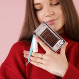Eyebrow Extensions Kit with 4 Trays of Mink Eyebrows in 2 Dark Brown, 2 Brown, Comes on Mixed Length Trays 5-8 Mm Mix, Eyebrow Extension Glue & Extension Tweezers