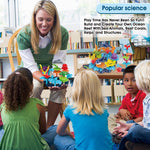 KC Republic 37 Pcs Water Washable Painting & Building Toy Set + 58 pcs Learning STEM Explorers Geomakers for Toddlers and Kids Age 3+ Boys and Girls Stacking Reef Garden Building STEM Toy