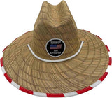 American Flag Fabric Pattern Print Straw Sunhat Men & Women, Lifeguard Hat, Beach, Swim, Cruise, Paddle Board, Boat, Fishing