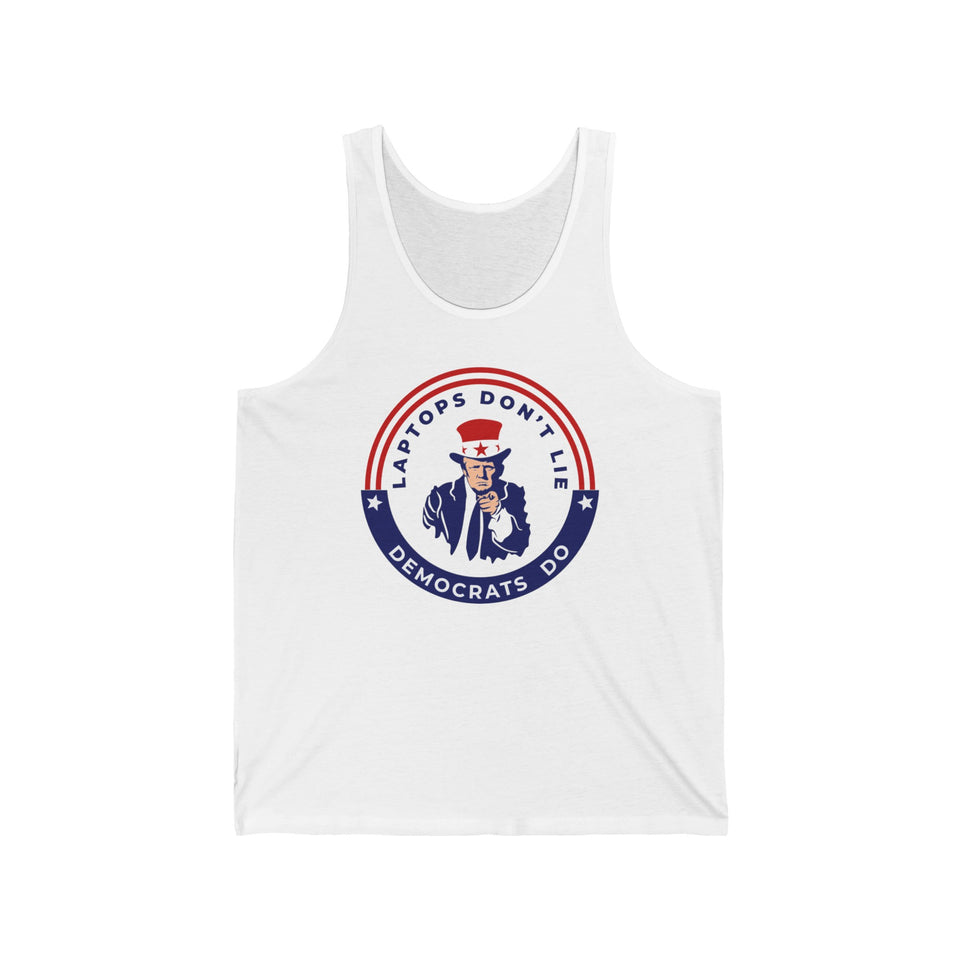 Laptops Don't Lie Democrats Do Unisex Jersey Tank, President Donald Trump Tee, American Presidential Election Shirt, Political shirt