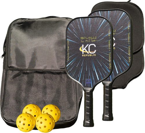 Pickleball Paddle Set – T700 Smooth Carbon Fiber Paddles with Covers, 2 Thermoforming 4-Layer Rackets, 4 Outdoor Pickleballs & Carry Bag | USAPA Approved Lightweight & 16MM Polymer Honeycomb Core