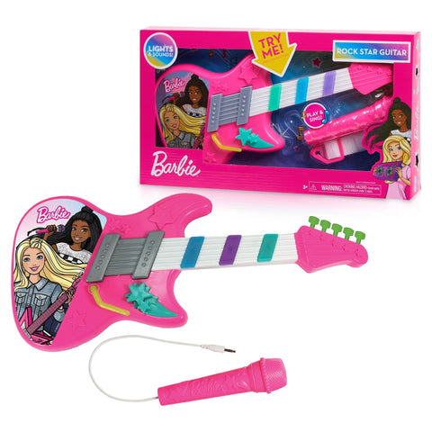 Barbie Rock Star Interactive Electronic Toy Guitar w/ Lights, Sound & Microphone