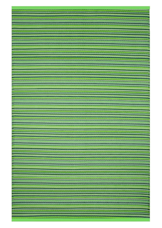 Green Decore Plastic Stain Proof Reversible Fade Resistant Premium Patio Outdoor Rug (8 x 10, Multi Green)