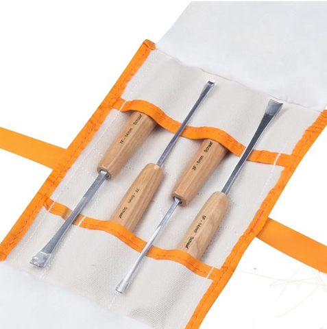 Schaaf Chisel Set with Canvas Case Full Size Gouges 4 Pc. Set