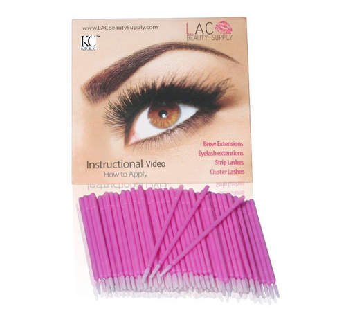 Lashes and Cosmetics Eyelash Extensions Disposable Micro Brushes 100 Pack