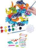 KC Republic 37 Pcs Water Washable Painting & Building Toy Set + 58 pcs Learning STEM Explorers Geomakers for Toddlers and Kids Age 3+ Boys and Girls Stacking Reef Garden Building STEM Toy