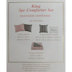 Sugar Studios King 5-Piece Reversible Comforter Set, Includes 2 King Shams, 2 Decorative Pillows, 1 King Comforter