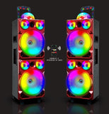 Top Tech Audio Spark-208 Bluetooth Speaker | Dual 8 Inch LED Rechargeable Wireless Portable Speaker Sound System with Microphone and Disco Ball | Includes Handle & Wheels for Easy Transport (Grey)
