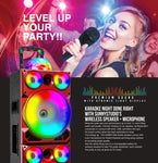 Top Tech Audio Spark-208 Bluetooth Speaker | Dual 8 Inch LED Rechargeable Wireless Portable Speaker Sound System with Microphone and Disco Ball | Includes Handle & Wheels for Easy Transport (Grey)