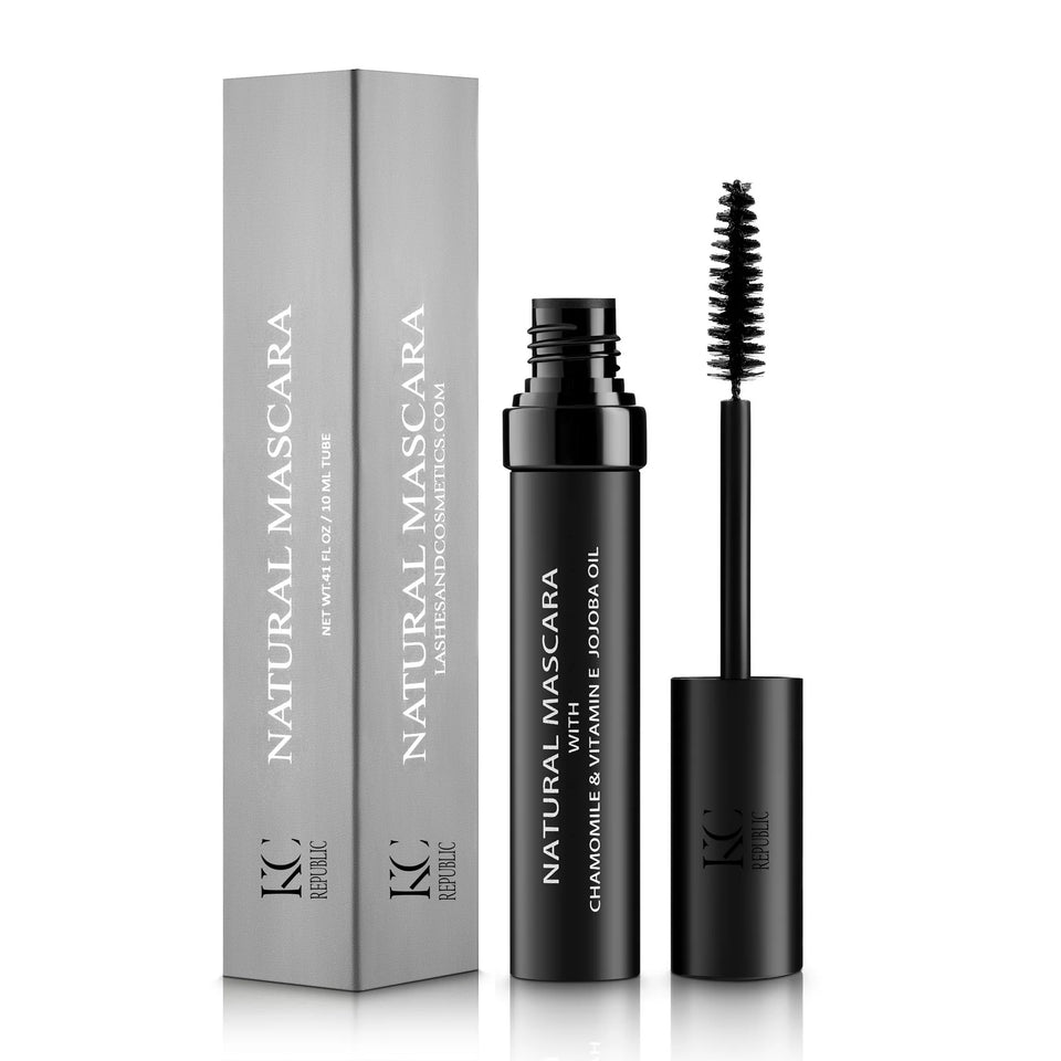 Natural Organic Mascara | 100% Natural Enriched With Chamomile, Vitamin E, Jojoba Oil | Vegan & Gluten Free, Nourishes and Conditions | Cruelty Free Hypoallergenic Safe For Sensitive Eyes