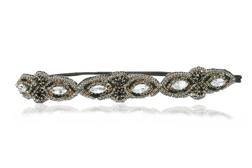 Wedding Headband Headpiece Blue with Silver with Diamond Rhinestone Adjustable Band to Fit Any Head. Bridesmaid headbands or Bride Headpiece