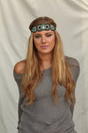 Great Gatsby Headband Peacock Blue with Diamonds Gatsby Flapper 1920's Rhinestone and Beaded Headband. Adjustable Band to Fit Any Head.