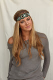 Great Gatsby Headband Peacock Blue with Diamonds Gatsby Flapper 1920's Rhinestone and Beaded Headband. Adjustable Band to Fit Any Head.