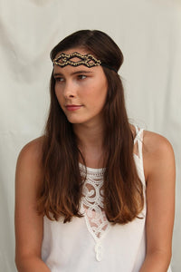Bridal Crystal Thin Diamond Shape Gold Rhinestone Headband Adjustable Non-slip Comfortable for Wedding. Hair Style Guide Included
