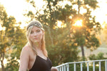 KC Republic Womens Fashion Headband, Beautiful Black Stone Gatsby Flapper 1920's Rhinestone Headband with Ribbon Ties Band