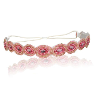 Endless Beauty Bands Pink Rhinestone Headband- Bridal, Wedding, Bohemian, Gatsby, Breast Cancer Awareness, Flower Girl