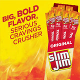 Slim Jim Giant Original Flavor Smoked Meat 24 Count 6g Protein Snack - 4 pack