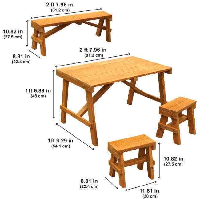 KidKraft Outdoor Picnic Table Set - Amber