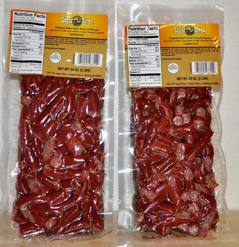Original Sugar River Original Beef Stick Ends & Pieces BULK 4 Pounds 2X 2 LBS