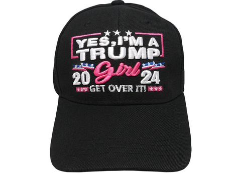 Yes, I'm A Trump Girl 2024 Get Over It! Adjustable Embroidered Cap Hat